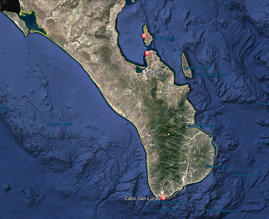 map of southern Baja