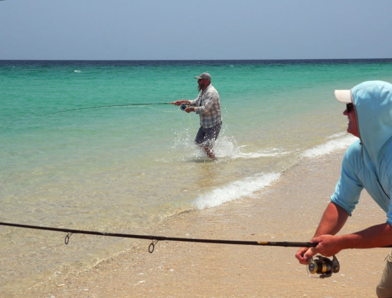 fly fishing the beach