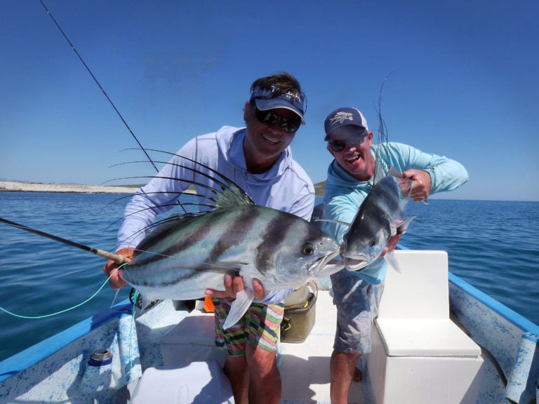 roosterfish double on fly